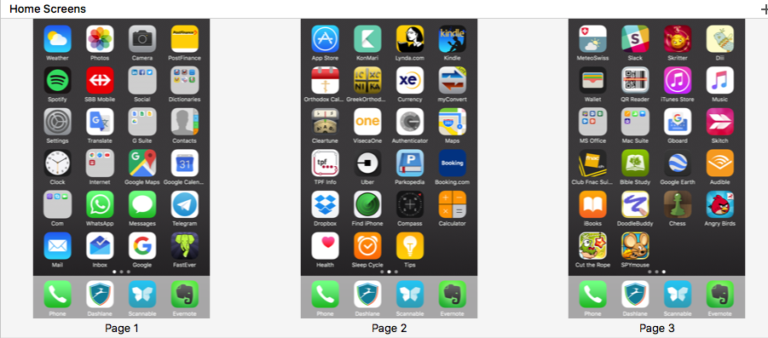 iPhone écrans simplifiés